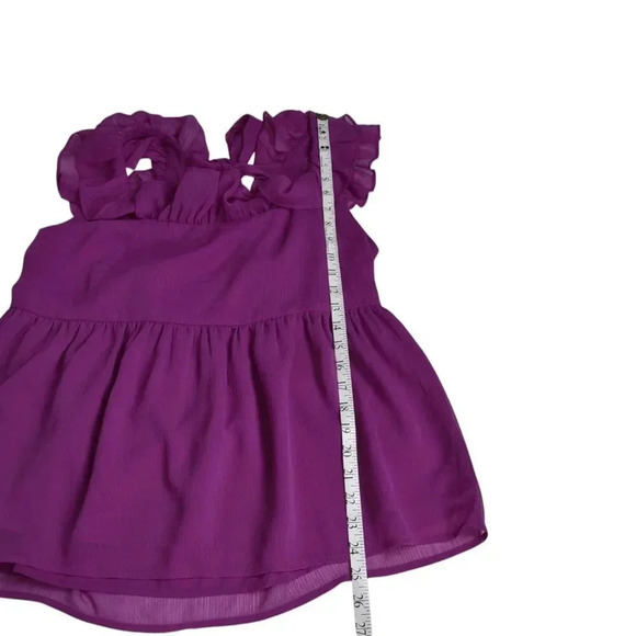 NWT  Banana Republic Factory Flutter Tie-Back Tank Top Blouse Magenta Size Large - Picture 10 of 14